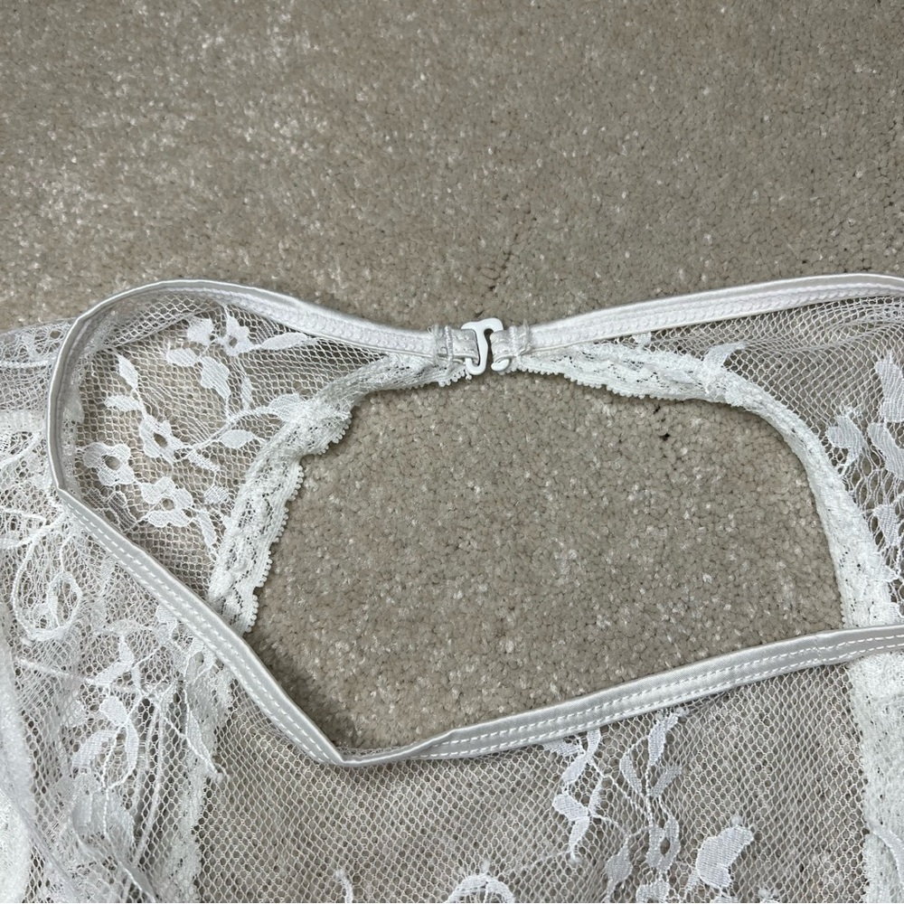 Oh La La Cherie Lingerie bra top eyelash lace white padded cropped‎ sexy L - Picture 3 of 11